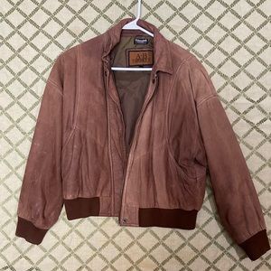 Men’s brown Bomber flight leather jacket A-B Sports w/Thinsulate Medium GUC bts